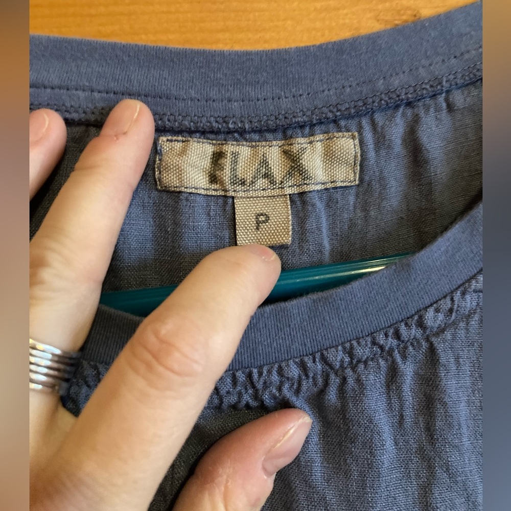 FLAX linen dress SIZE Petite (X-Small) • cornflower blue • NWOT • pockets! 😍 - Picture 10 of 16